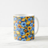 Eleganter Chic Colorful Stilvoll Moderne Blume Kaffeetasse (VorderseiteRechts)