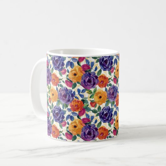 Eleganter Chic Colorful Stilvoll Moderne Rose Kaffeetasse (Vorderseite Links)