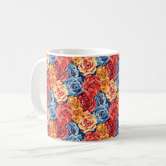 Eleganter Chic Colorful Stilvoll Moderne Rose Kaffeetasse (Vorderseite Links)