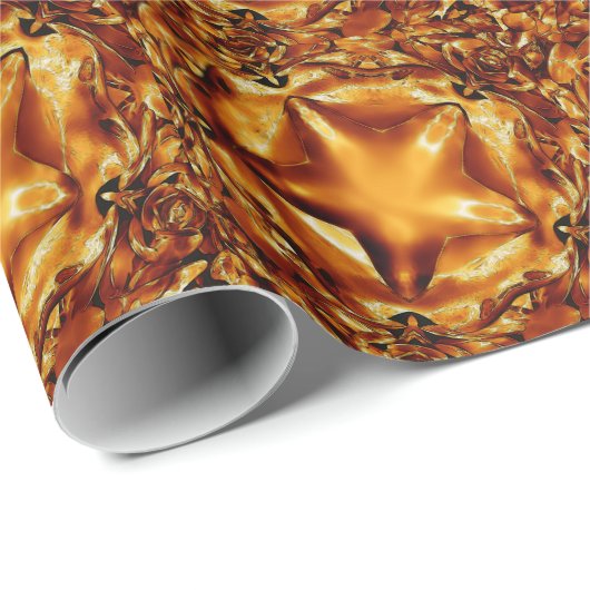 Eleganter Chic Copper Gold Weihnachtsstar Geschenkpapier (Rolleneckpunkt)