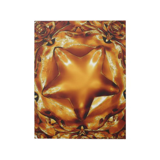 Eleganter Chic Copper Gold Weihnachtsstar Notizblock (Rotiert)