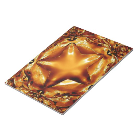Eleganter Chic Copper Gold Weihnachtsstar Notizblock (angewinkelt)