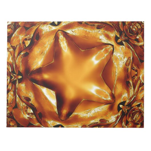 Eleganter Chic Copper Gold Weihnachtsstar Notizblock (Vorderseite)