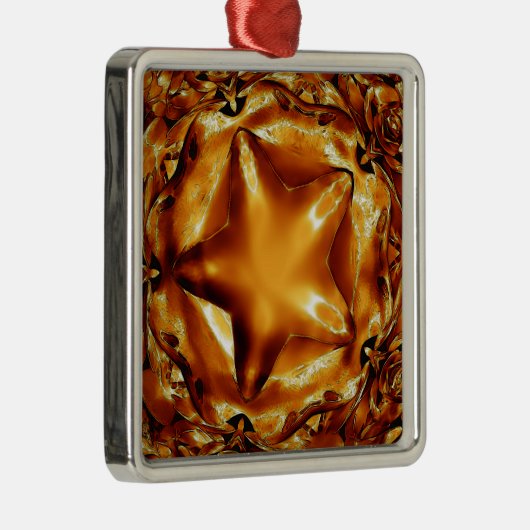 Eleganter Chic Copper Gold Weihnachtsstar Ornament Aus Metall (Rechts)