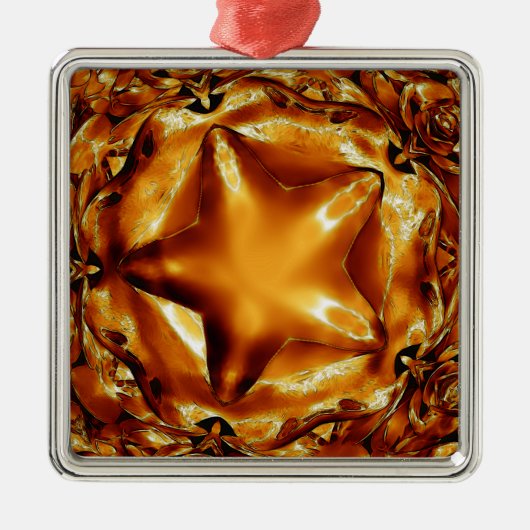 Eleganter Chic Copper Gold Weihnachtsstar Ornament Aus Metall (Vorne)