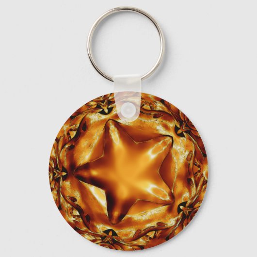 Eleganter Chic Copper Gold Weihnachtsstar Schlüsselanhänger (Vorderseite)