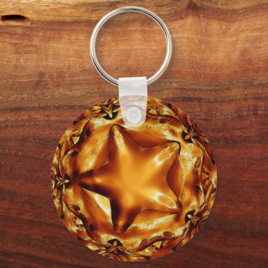 Eleganter Chic Copper Gold Weihnachtsstar Schlüsselanhänger (Vorderseite)