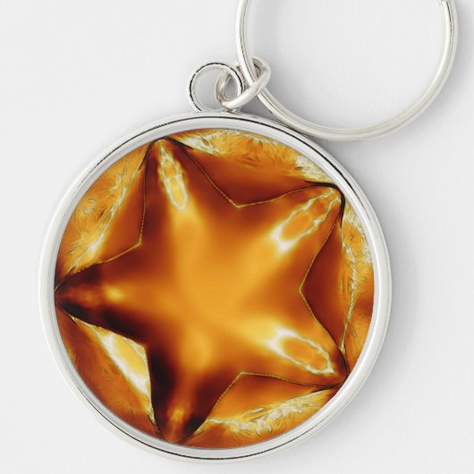 Eleganter Chic Copper Gold Weihnachtsstar Schlüsselanhänger (Vorne)