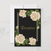 Eleganter Chic Corner Elfenbeinküste Rose Hochzeit Einladung (Vorderseite)
