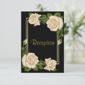 Eleganter Chic Corner Elfenbeinküste Rose Hochzeit Einladung (Stehend Vorderseite)