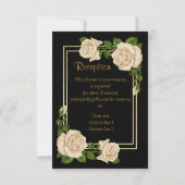 Eleganter Chic Corner Elfenbeinküste Rose Hochzeit Einladung (Rückseite)