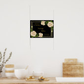 Eleganter Chic Corner Ivory Rose Bouquets Wedding Poster (Küche)