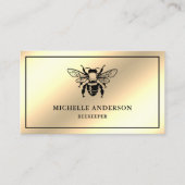 Eleganter Chic Cream Gold Foil Honey Beekeeper Visitenkarte (Vorderseite)