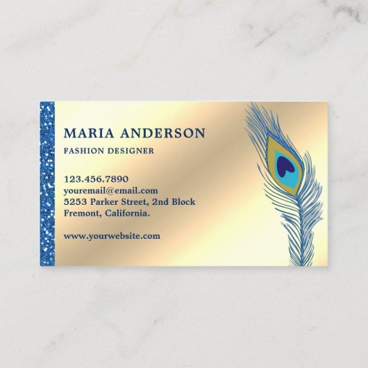 Eleganter Chic Cream Gold Foil Visitenkarte (Rückseite)