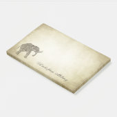Eleganter Chic-Dame-Elefant Vintag Post-it Klebezettel (angewinkelt)