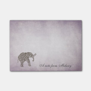 Eleganter Chic-Dame-Elefant Vintag Post-it Klebezettel