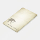 Eleganter Chic-Dame-Elefant Vintag Post-it Klebezettel (angewinkelt)