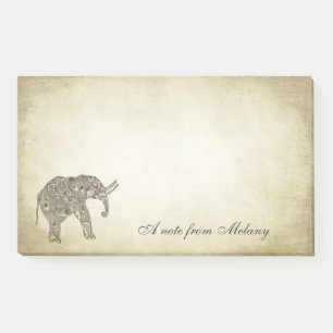 Eleganter Chic-Dame-Elefant Vintage Post-it Klebezettel