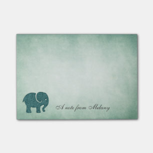 Eleganter Chic-Dame-Elefant Vintage Post-it Klebezettel