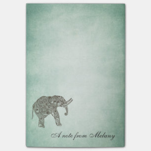 Eleganter Chic-Dame-Elefant Vintage Post-it Klebezettel