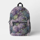 Eleganter, chic dusty lila boho Aquarellblume Bedruckter Rucksack (Vorderseite)