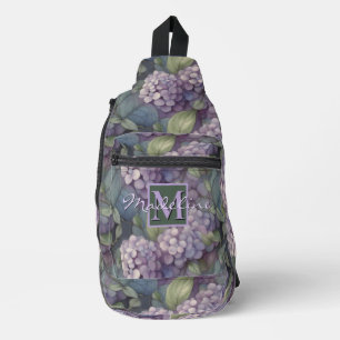 Eleganter, chic dusty lila boho Aquarellblume Crossbody Bag