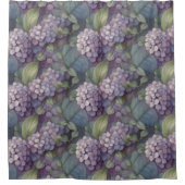 Eleganter, chic dusty lila boho Aquarellblume Duschvorhang (Vorderseite)