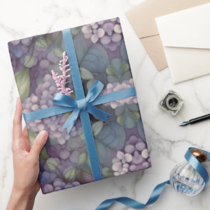 Eleganter, chic dusty lila boho Aquarellblume Geschenkpapier