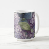 Eleganter, chic dusty lila boho Aquarellblume Kaffeetasse (VorderseiteRechts)