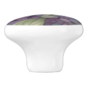 Eleganter, chic dusty lila boho Aquarellblume Keramikknauf (Seitenansicht)