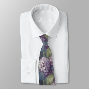 Eleganter, chic dusty lila boho Aquarellblume Krawatte