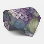 Eleganter, chic dusty lila boho Aquarellblume Krawatte (Gerollt)