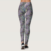 Eleganter, chic dusty lila boho Aquarellblume Leggings (Rückseite)