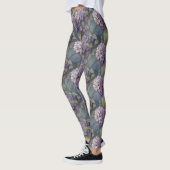 Eleganter, chic dusty lila boho Aquarellblume Leggings (Links)