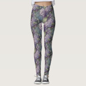 Eleganter, chic dusty lila boho Aquarellblume Leggings (Vorderseite)