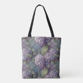 Eleganter, chic dusty lila boho Aquarellblume Tasche (Rückseite)
