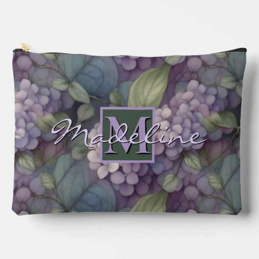 Eleganter, chic dusty lila boho Aquarellblume Zubehörtasche (Vorderseite)