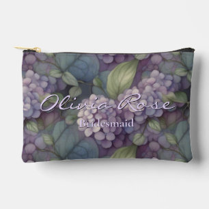 Eleganter, chic dusty lila boho Aquarellblume Zubehörtasche