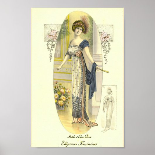Eleganter Chic Edwardian French Fashion Plate Poster (Vorne)
