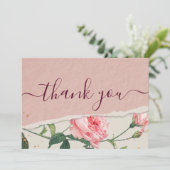 Eleganter Chic Floral Dankeschön Karte (Stehend Vorderseite)