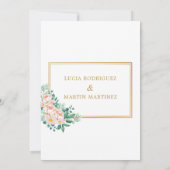 Eleganter Chic Floral Gold Rahmen White Nuestra Bo Einladung (Rückseite)