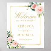 Eleganter Chic Floral Herzlich willkommen auf unse Poster (Vorne)