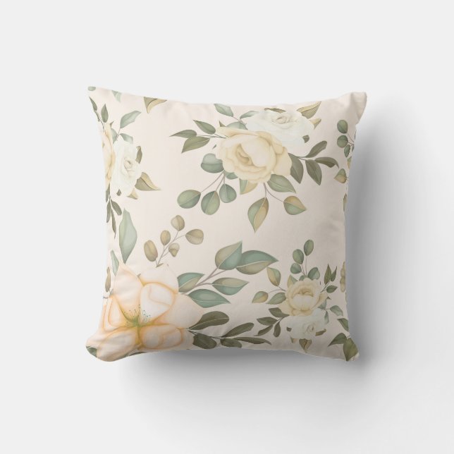 Eleganter Chic floral Kissen (Vorderseite)