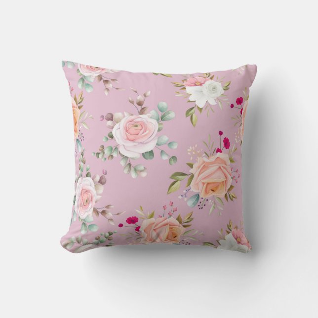 Eleganter Chic floral Kissen (Vorderseite)