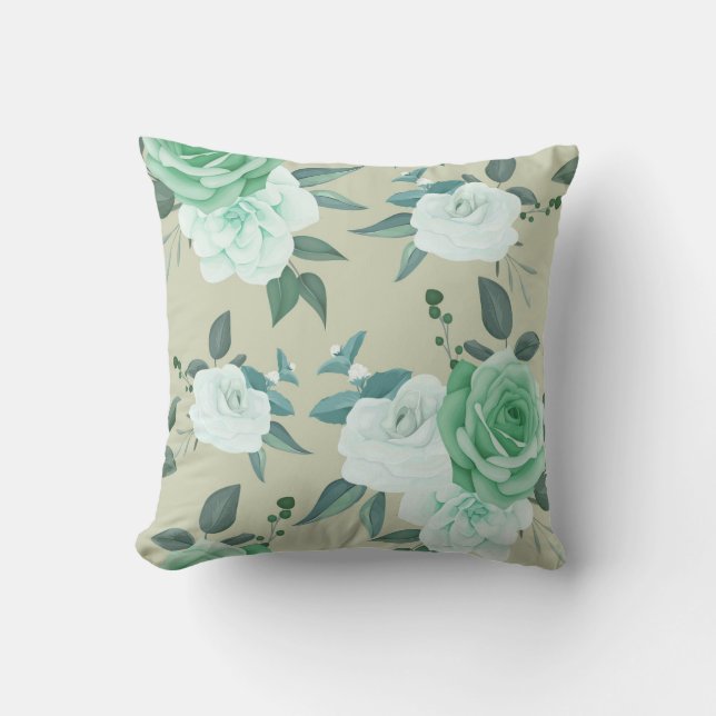 Eleganter Chic floral Kissen (Vorderseite)