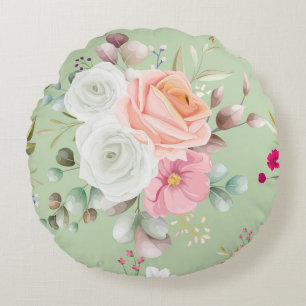 Eleganter Chic floral Rundes Kissen