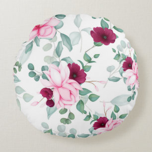 Eleganter Chic floral Rundes Kissen