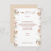 Eleganter Chic Floral Wedding Details QR Code Begleitkarte (Vorne/Hinten)