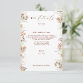 Eleganter Chic Floral Wedding Details QR Code Begleitkarte (Stehend Vorderseite)