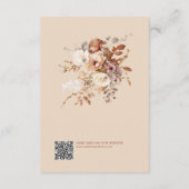 Eleganter Chic Floral Wedding Details QR Code Begleitkarte (Rückseite)